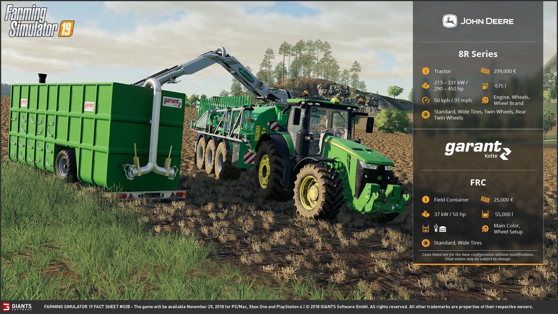 Farming Simulator 19 Vehicles Factsheet Download Farming