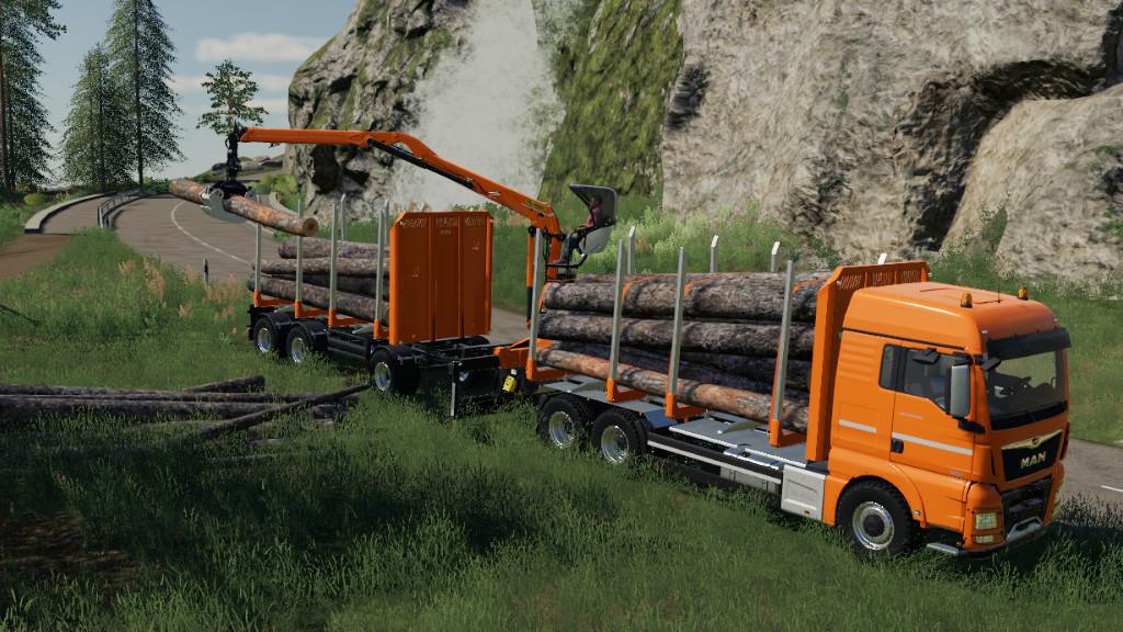 Fliegl Timber Wood Trailer FS19 | Farming Simulator 19 | mod