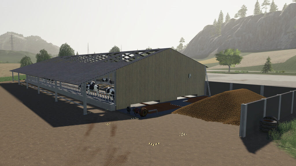 Indoor British Cow Barn v1.0 FS19 FS22 Mod Download