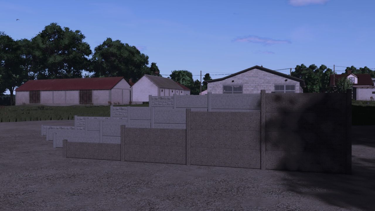 FS25 Concrete Fence Pack V1.0.0.0 Mod - Farming Simulator 25