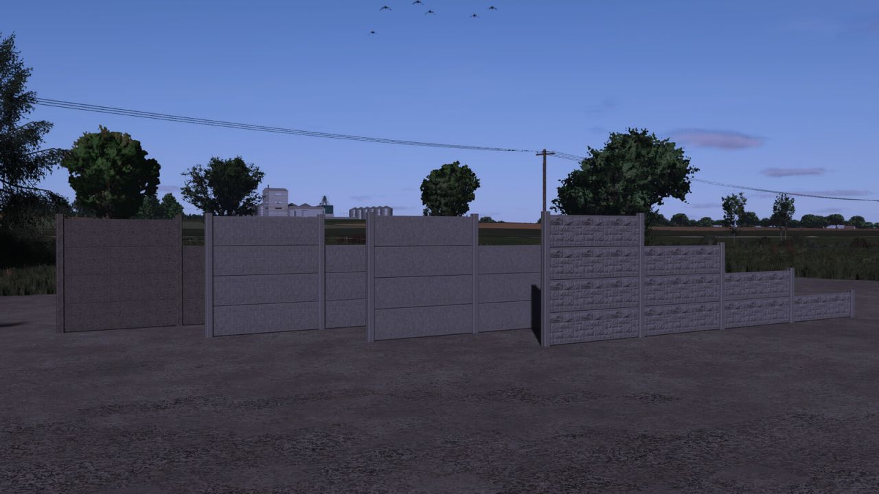 FS25 Concrete Fence Pack V1.0.0.0 Mod - Farming Simulator 25