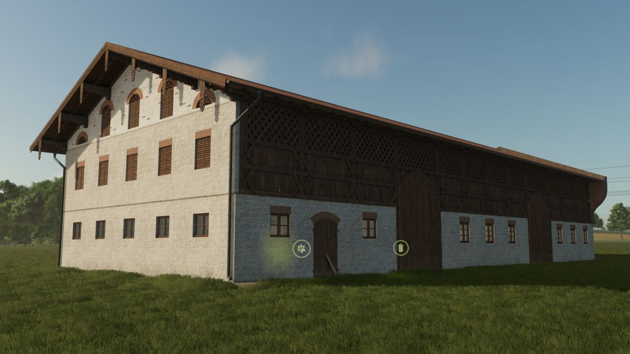 FS25 Bavarian Barn With Cowstable V1.0.0.0 Mod - Farming Simulator 25
