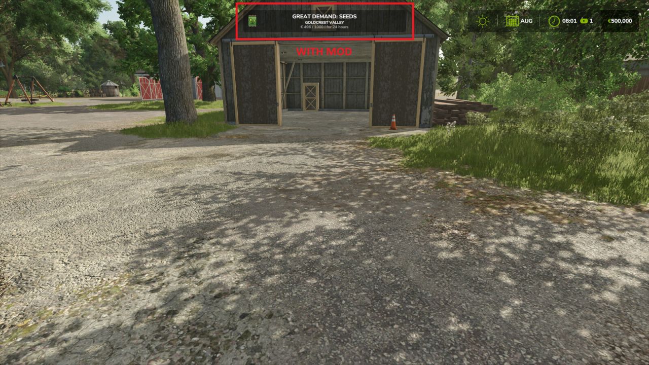 Install Notifications FS25 Great Demand Notification V1.0.0.0 Mod - Farming Simulator 25